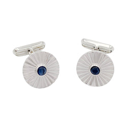 Boutons de manchette Chaumet, or blanc, saphirs - Castafiore
