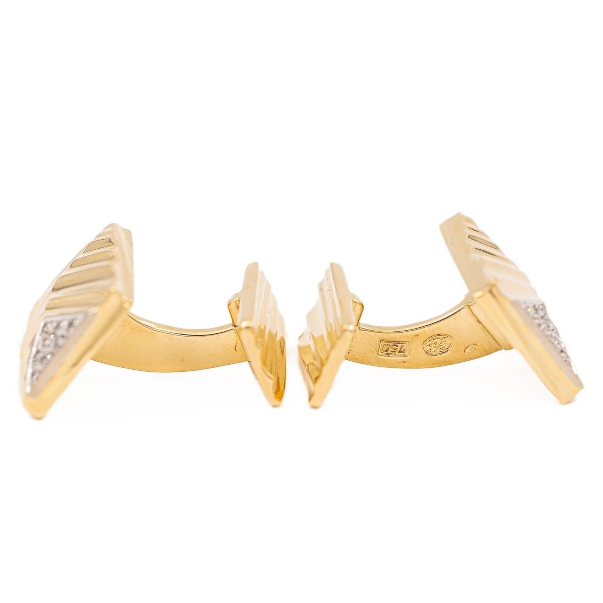 Boutons de manchette en or jaune et diamants - Castafiore