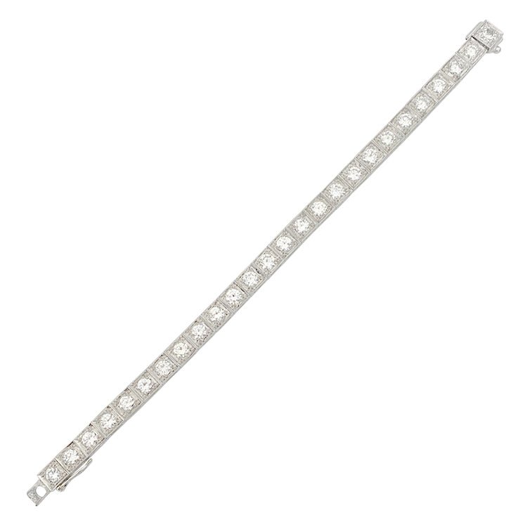 Bracelet ancien diamants, platine - Castafiore