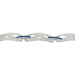 Bracelet Art Déco en platine, diamants et saphirs - Castafiore