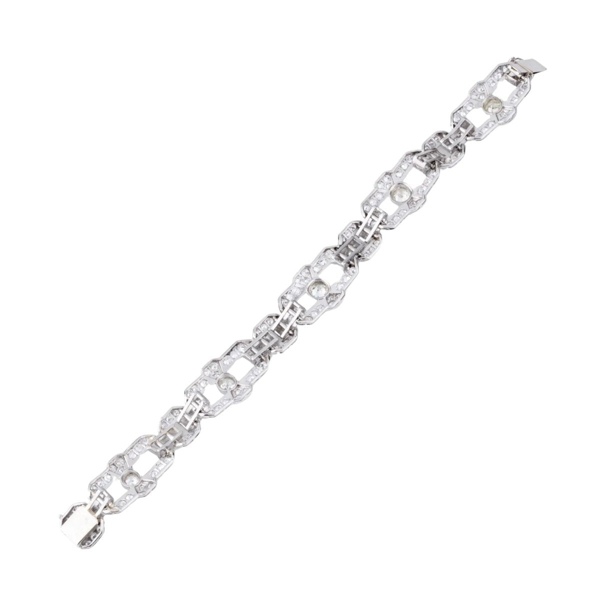 Bracelet Art Déco en platine et diamant - Castafiore