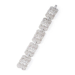 Bracelet Art Déco en platine et diamants - Castafiore