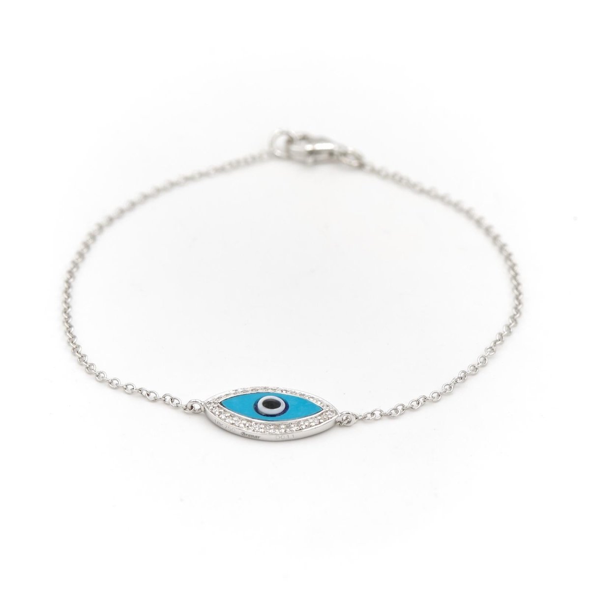 Bracelet BRANAR oeil en or blanc pavé diamants - Castafiore