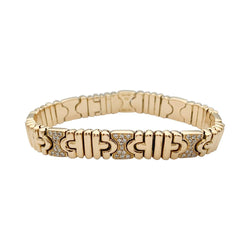 Bracelet Bulgari, "Parentesi", or jaune, diamants - Castafiore
