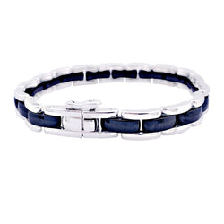 Bracelet Chanel, "Ultra", or blanc et céramique. - Castafiore