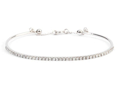 Bracelet demi jonc or gris et diamant sur le dessus - Castafiore