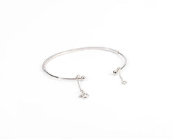 Bracelet demi jonc or gris et diamant sur le dessus - Castafiore