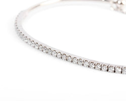Bracelet demi jonc or gris et diamant sur le dessus - Castafiore