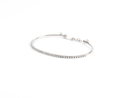 Bracelet demi jonc or gris et diamant sur le dessus - Castafiore