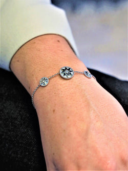 Bracelet DIOR "Rose des vents", or blanc, nacre et diamant - Castafiore
