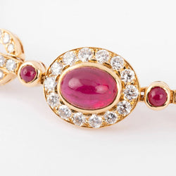 Bracelet en or jaune et diamant ,rubis cabochon de la maison Van Cleef and Arpels - Castafiore