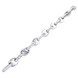 Bracelet fantaisie, or blanc, diamants - Castafiore