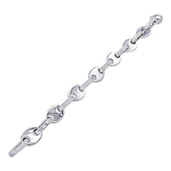 Bracelet fantaisie, or blanc, diamants - Castafiore