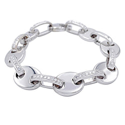 Bracelet fantaisie, or blanc, diamants - Castafiore