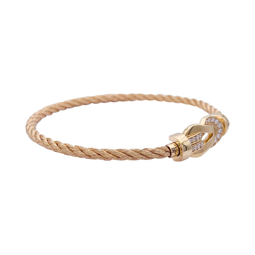 Bracelet Fred, "Chance Infinie", or rose, diamants. - Castafiore
