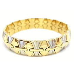 Bracelet géométrique en ors jaune et blanc - Castafiore
