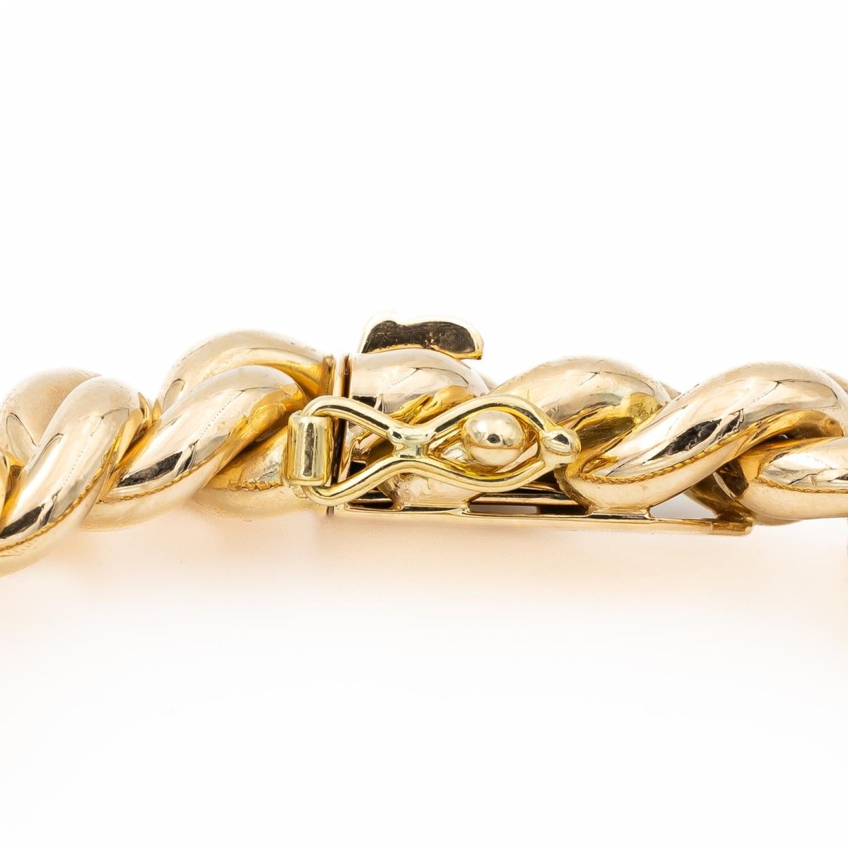 Bracelet Gourmette grosse maille en or jaune - Castafiore