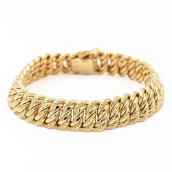Bracelet Gourmette maille américaine en or jaune - Castafiore