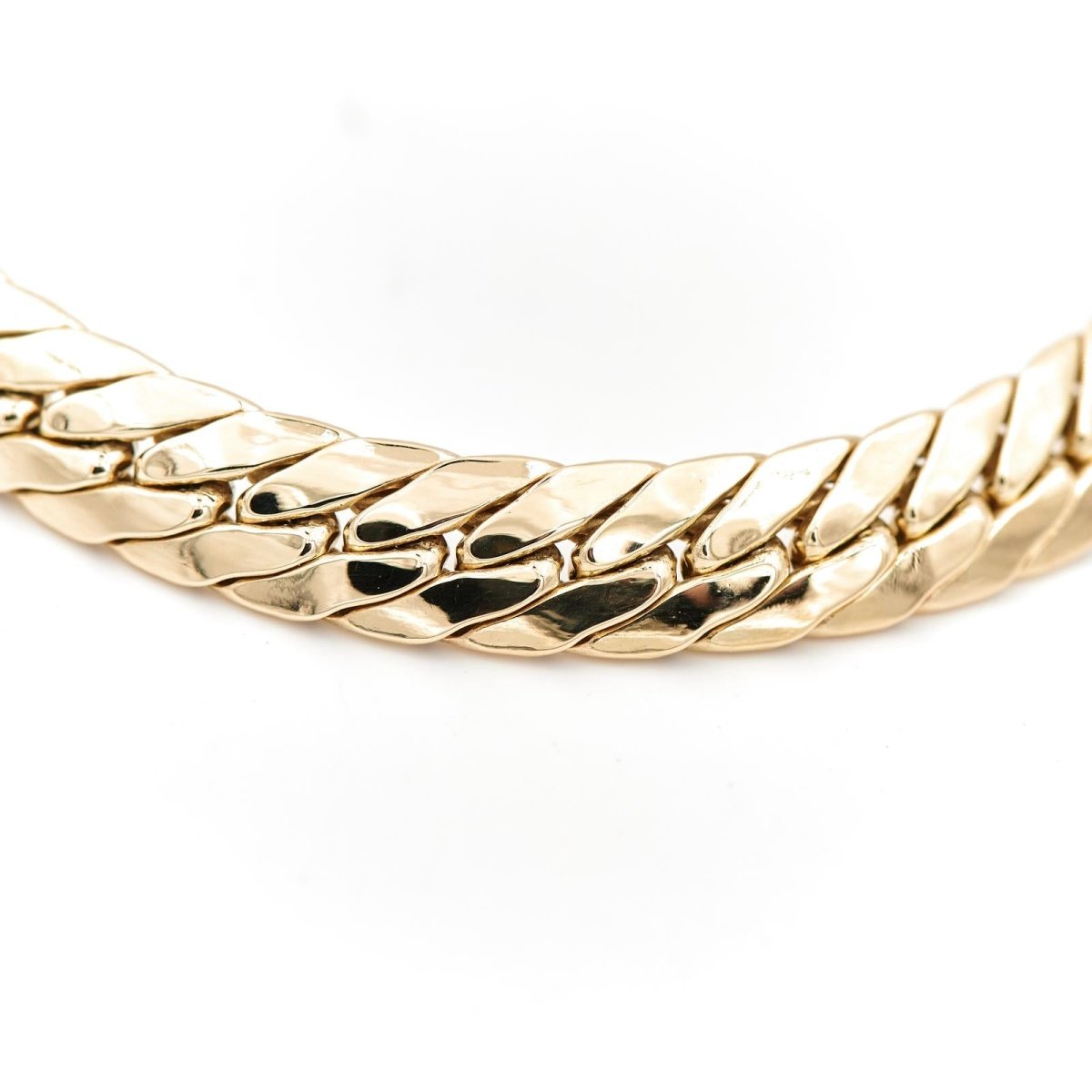 Bracelet Gourmette maille anglaise en or jaune - Castafiore