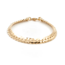 Bracelet Gourmette maille anglaise en or jaune - Castafiore