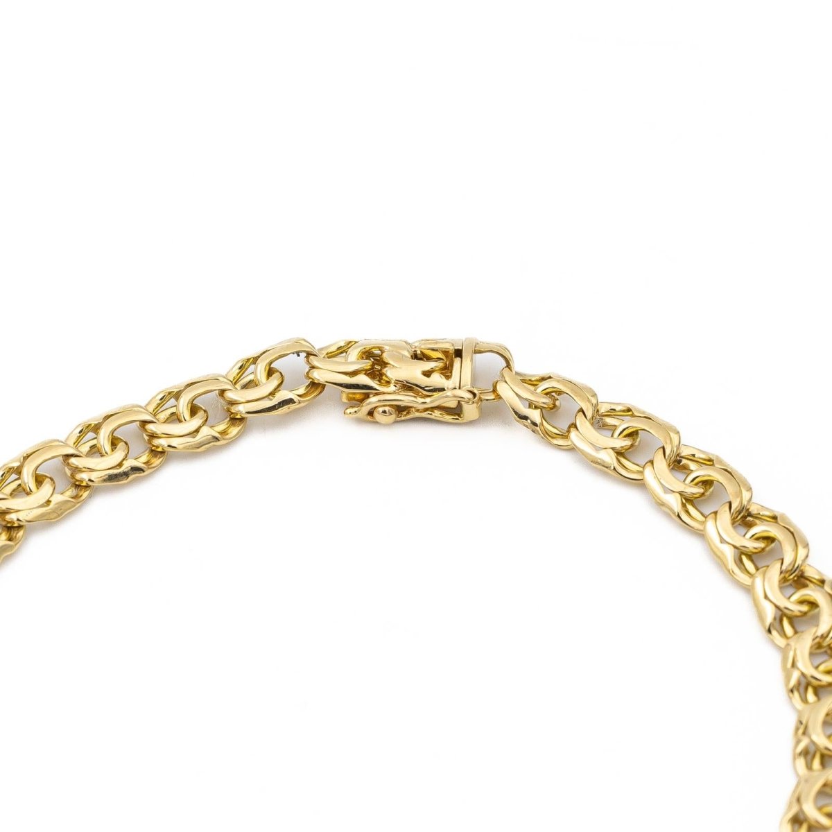 Bracelet Gourmette maille fantaisie en or jaune - Castafiore