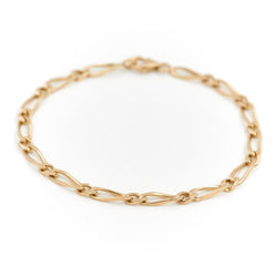 Bracelet Gourmette maille figaro en or jaune
