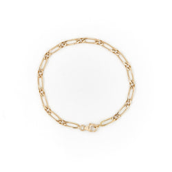 Bracelet Gourmette maille figaro en or jaune