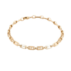 Bracelet Gourmette maille grain de café en or jaune - Castafiore