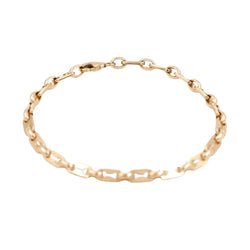 Bracelet Gourmette maille grain de café en or jaune - Castafiore