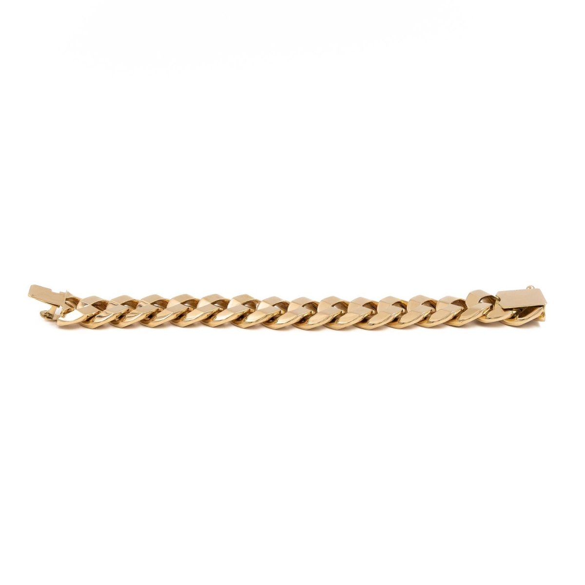 Bracelet Gourmette maille imposante en or jaune - Castafiore