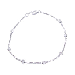 Bracelet gouttière or blanc et diamants - Castafiore