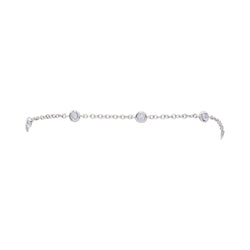 Bracelet gouttière or blanc et diamants - Castafiore
