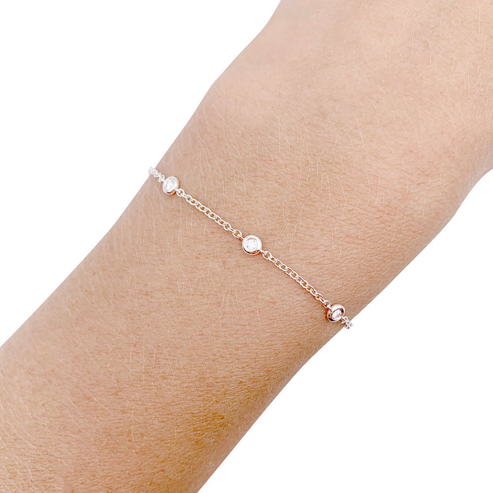 Bracelet gouttière or blanc et diamants - Castafiore