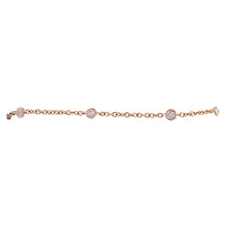 Bracelet gouttière or rose et diamants - Castafiore