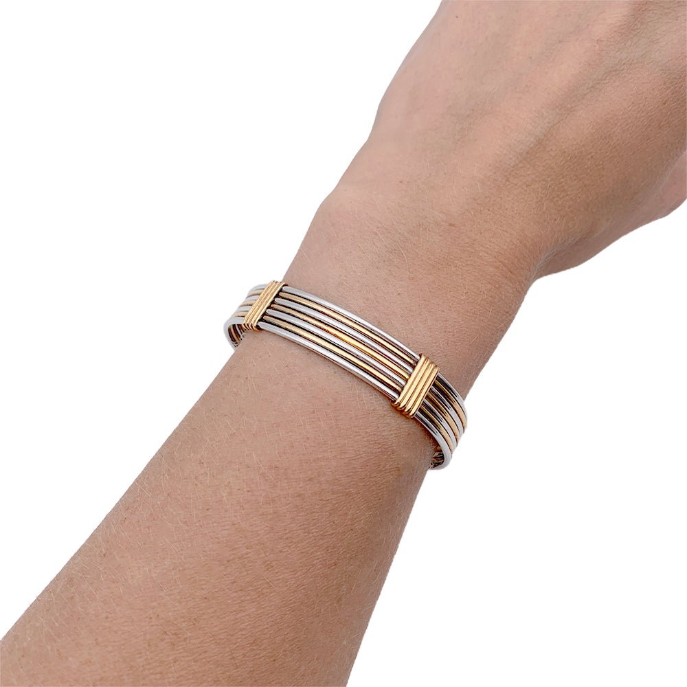 Bracelet Jonc CARTIER en or jaune et acier - Castafiore