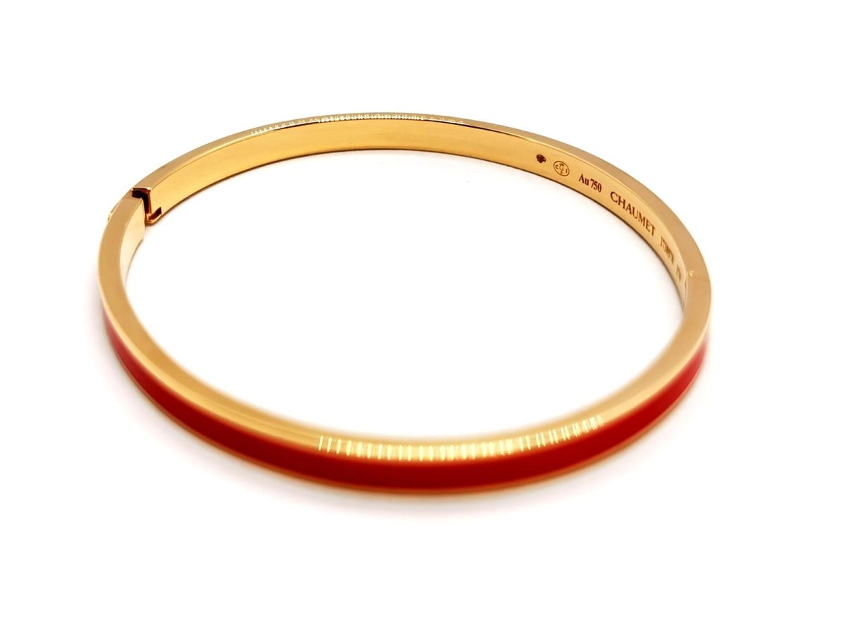 Bracelet Jonc CHAUMET "Liens Evidence" en or rose et diamants - Castafiore