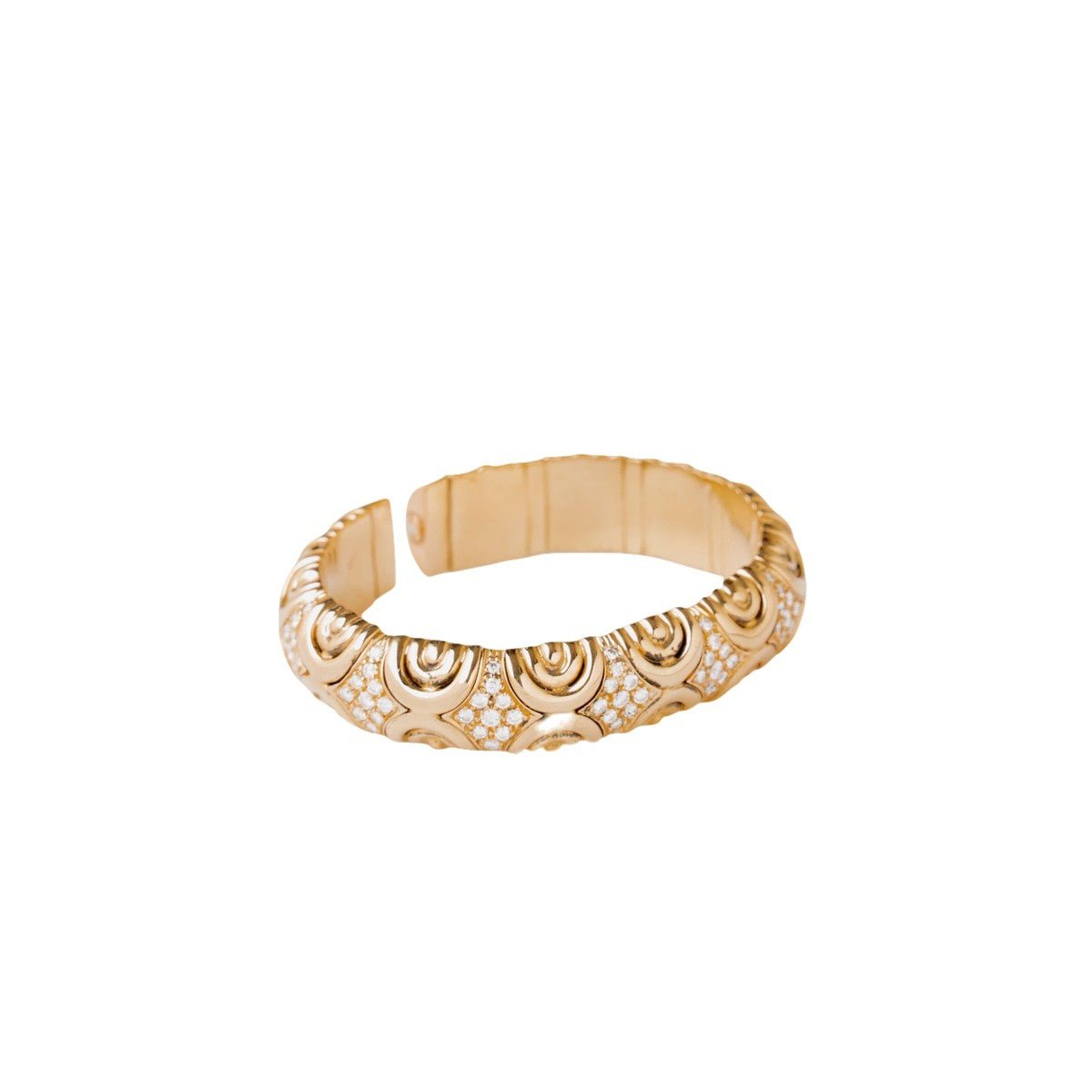 Bracelet Jonc en or jaune et diamants - Castafiore