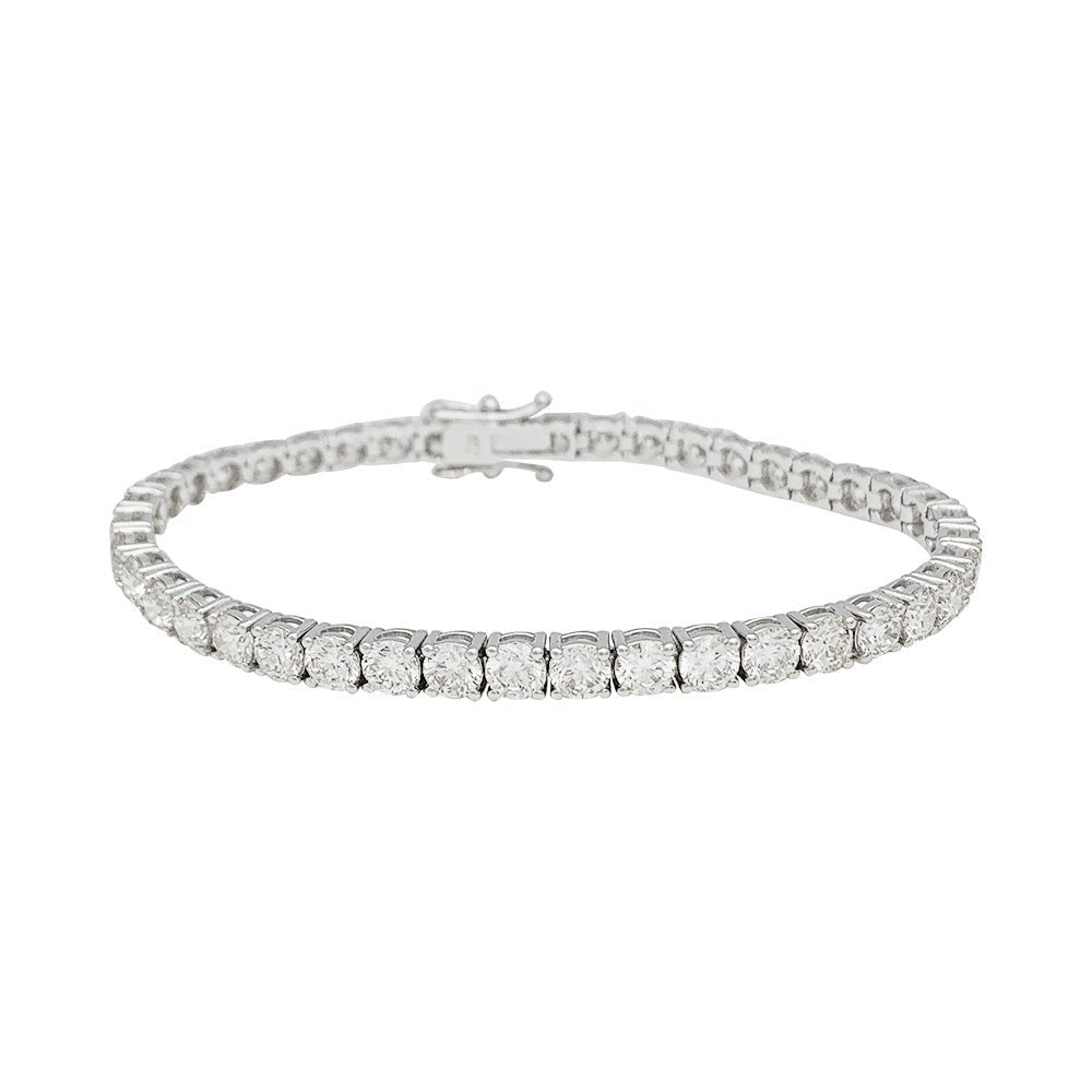 Bracelet ligne tennis or blanc et diamants - Castafiore