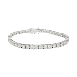 Bracelet ligne tennis or blanc et diamants - Castafiore