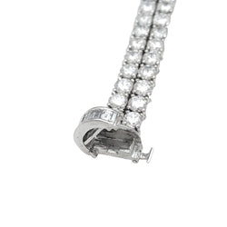 Bracelet lignes CARTIER, modèle "Kalypso"en platine et diamants - Castafiore
