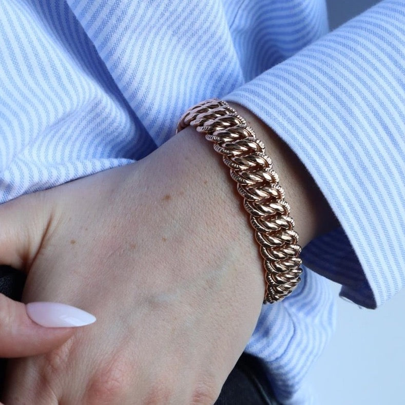 Bracelet Maille américaine en or jaune - Castafiore