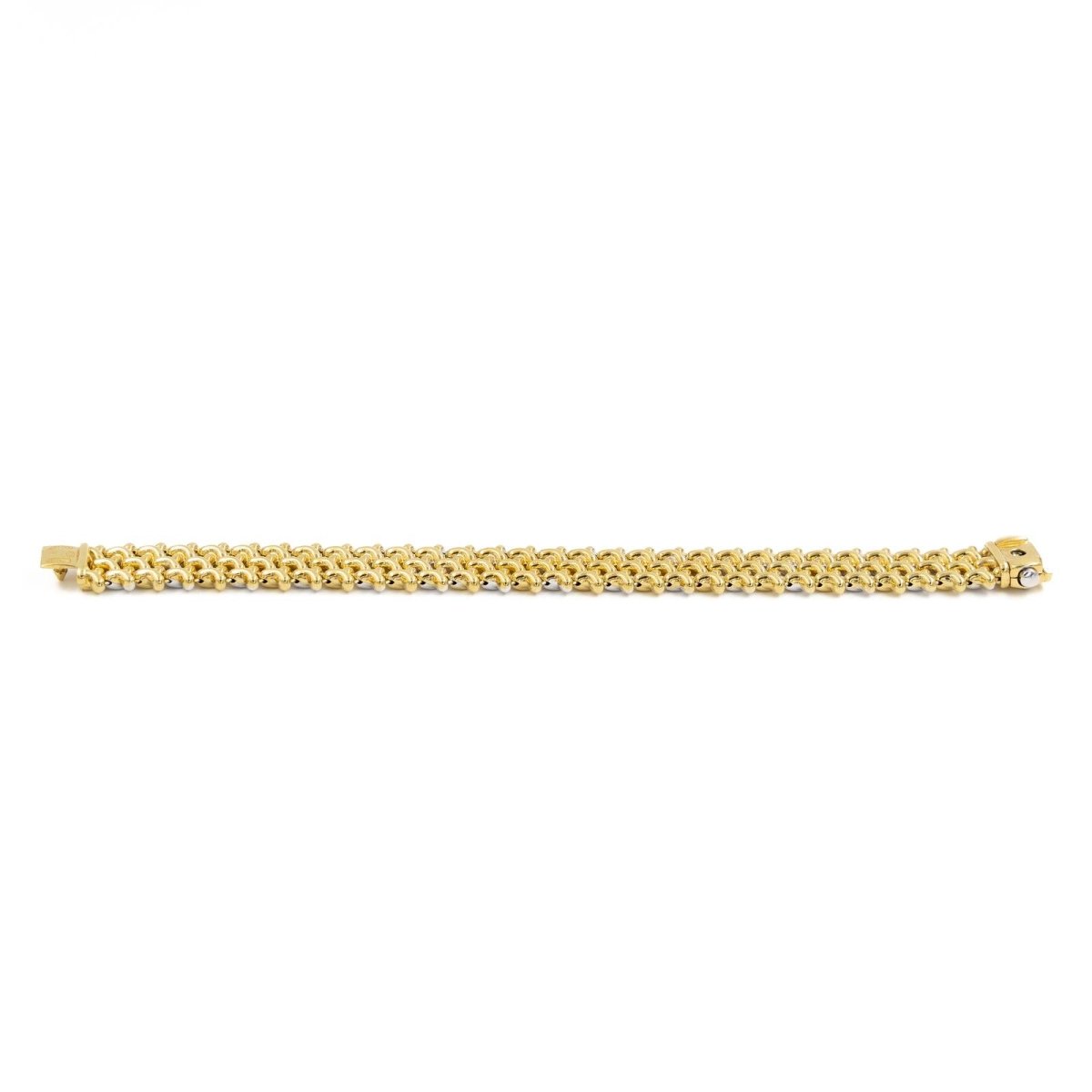 Bracelet Maille CHIMENTON en 2 ors et diamant - Castafiore