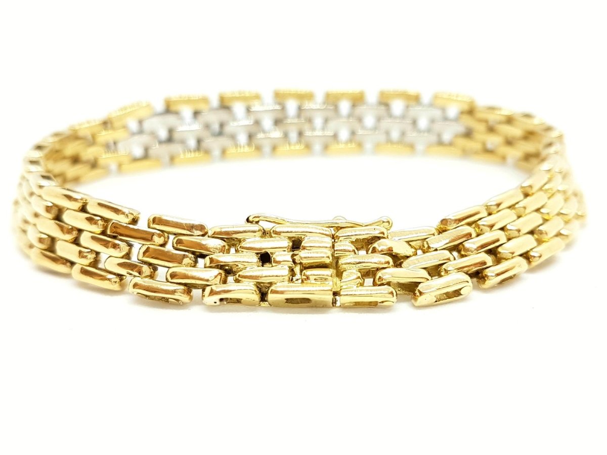 Bracelet Maille en 2 ors pavé diamants - Castafiore