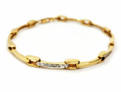 Bracelet Maille en or jaune et or blanc serti diamant - Castafiore