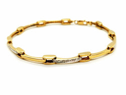 Bracelet Maille en or jaune et or blanc serti diamant - Castafiore