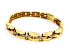 Bracelet Maille en or jaune pavé diamant - Castafiore