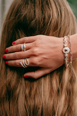 Bracelet Maille en or jaune, rubis et diamants - Castafiore