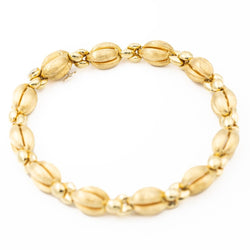 Bracelet Maille fantaisie en or jaune brillant et mat - Castafiore