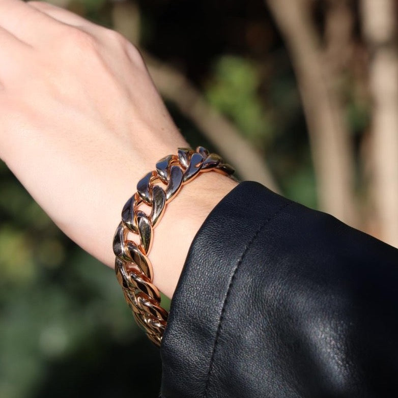 Bracelet Maille imposante en or jaune - Castafiore