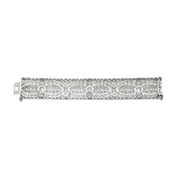 Bracelet Manchette Art Déco en platine et diamants - Castafiore
